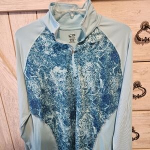 Blue and Light Blue Quarter-Zip Pullover
